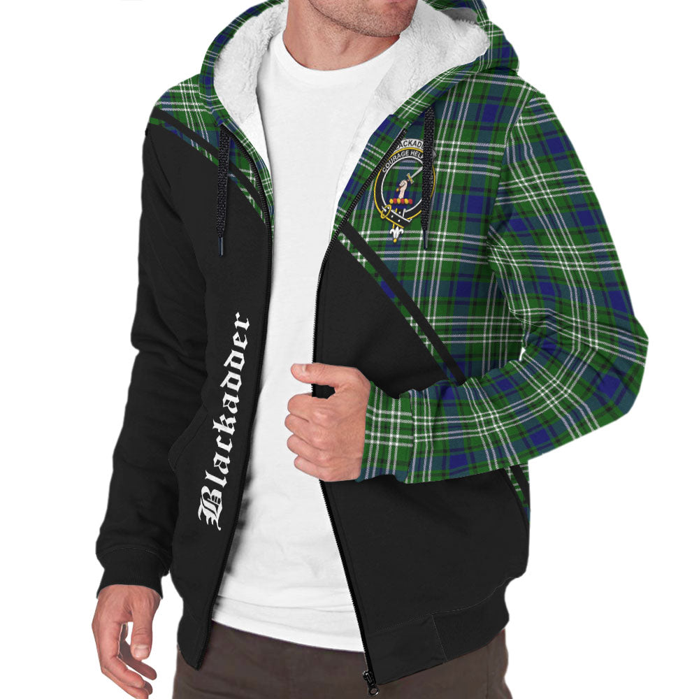 Blackadder Tartan Sherpa Hoodie with Family Crest Curve Style Unisex - Tartan Vibes Clothing
