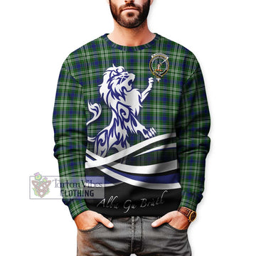 Blackadder Tartan Sweatshirt with Alba Gu Brath Regal Lion Emblem Unisex - Tartan Vibes Clothing