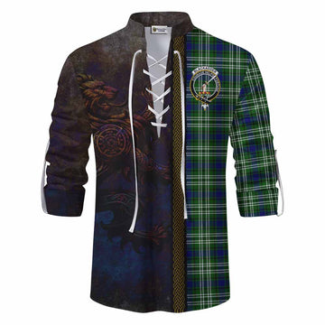 Blackadder Tartan Family Crest Ghillie Kilt Shirt Alba Gu Brath Be Brave Lion Ancient Style Men - Tartan Vibes Clothing