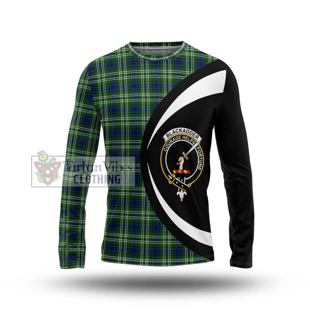 Blackadder Tartan Long Sleeve T-Shirt with Family Crest Circle Style Unisex - Tartan Vibes Clothing