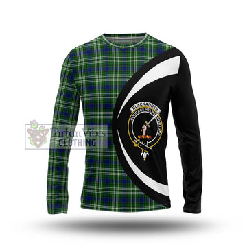Blackadder Tartan Long Sleeve T-Shirt with Family Crest Circle Style Unisex - Tartan Vibes Clothing