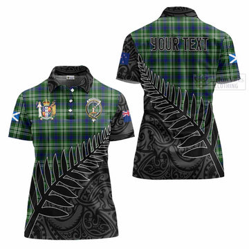 Blackadder Crest Tartan Women's Polo Shirt with New Zealand Silver Fern Half Style Women - Tartan Vibes Clothing