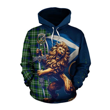 Blackadder Tartan Family Crest Cotton Hoodie with Scottish Majestic Lion Pullover Hoodie XS - Tartan Vibes Clothing