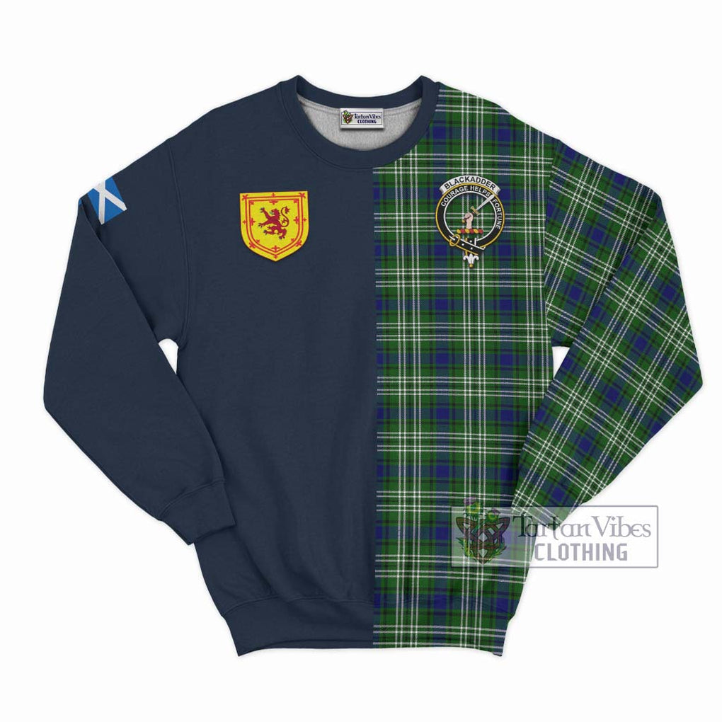 Blackadder Tartan Sweatshirt Alba with Scottish Lion Royal Arm Half Style Unisex - Tartan Vibes Clothing
