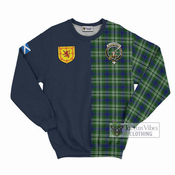 Blackadder Tartan Sweatshirt Alba with Scottish Lion Royal Arm Half Style Unisex - Tartan Vibes Clothing