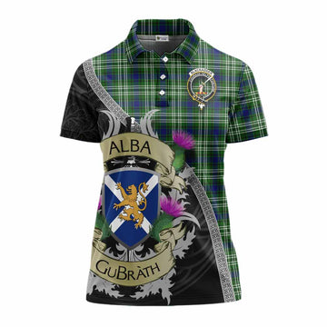 Blackadder Tartan Family Crest Women's Polo Shirt Lion Rampant Royal Thistle Shield Celtic Inspired Women - Tartan Vibes Clothing