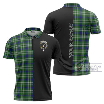 Blackadder Tartan Zipper Polo Shirt with Family Crest and Half Of Me Style Unisex - Tartan Vibes Clothing