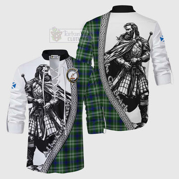 Blackadder Tartan Clan Crest Ghillie Kilt Shirt with Highlander Warrior Celtic Style Men - Tartan Vibes Clothing