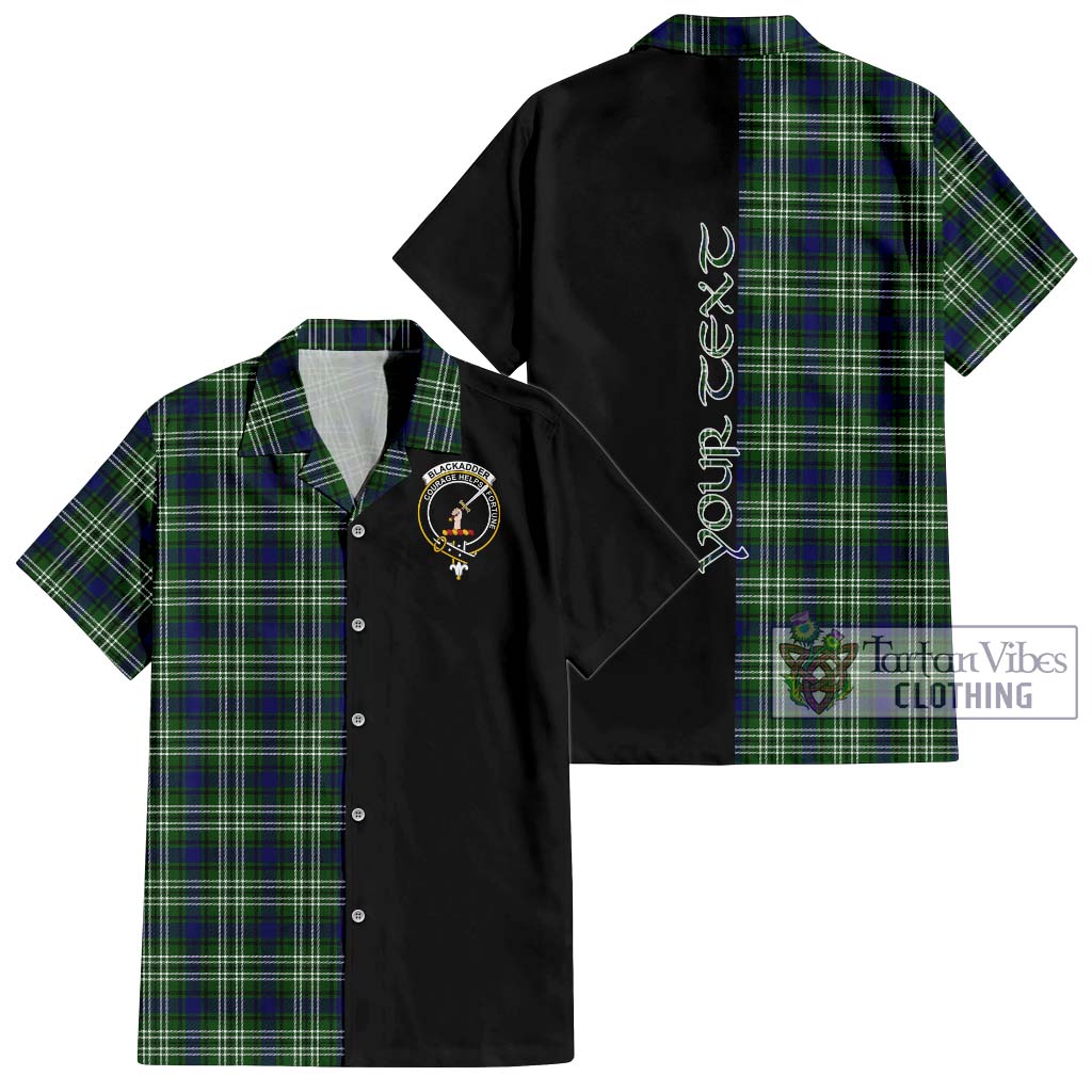 Blackadder Tartan Hawaiian Shirt with Family Crest and Half Of Me Style Kid - Tartan Vibes Clothing