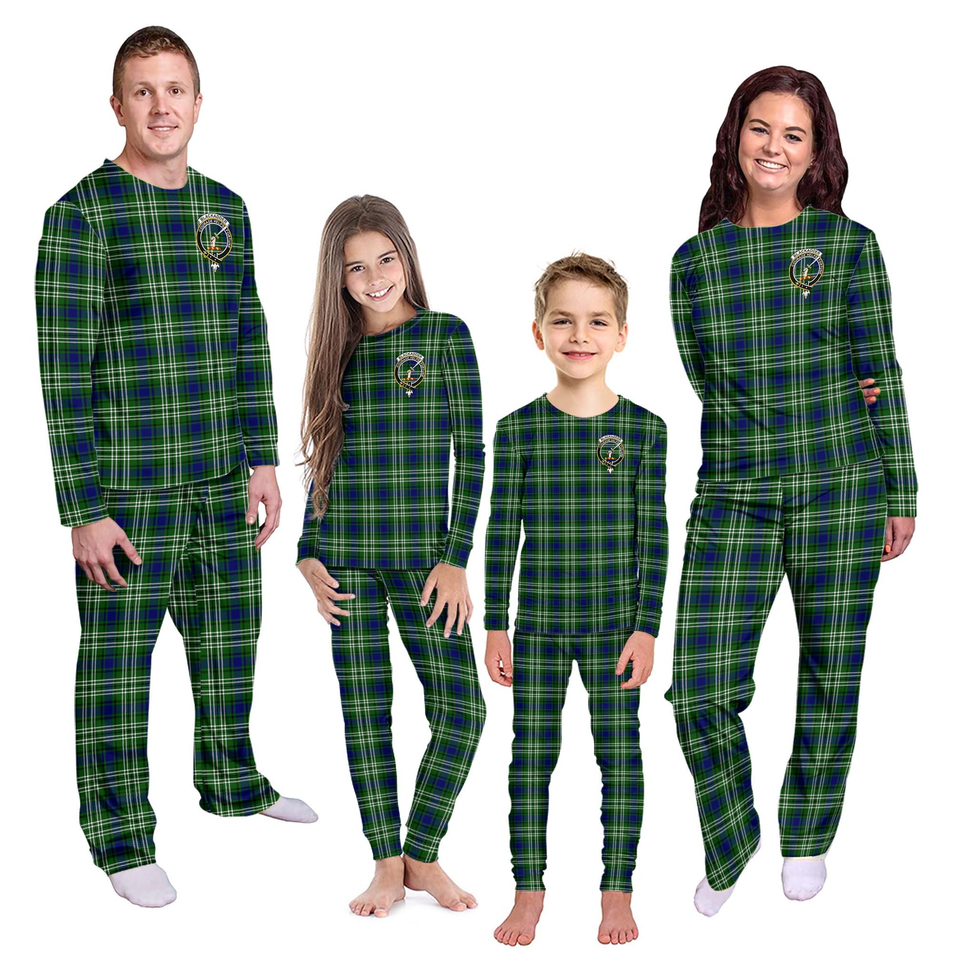 Blackadder Tartan Pajamas Family Set with Family Crest Kid - Tartan Vibes Clothing