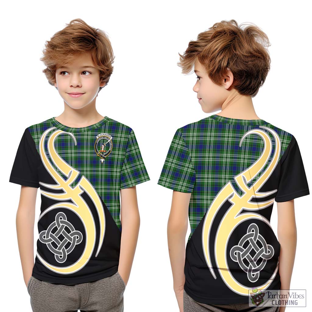 Blackadder Tartan Kid T-Shirt with Family Crest and Celtic Symbol Style Youth XL Size14 - Tartan Vibes Clothing