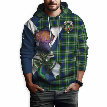 Tartan Vibes Clothing Blackadder Tartan Family Crest Hoodie Scottish Thistle Celtic Inspired