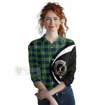 Blackadder Tartan Women's Casual Shirt with Family Crest Circle Style Female - Tartan Vibes Clothing