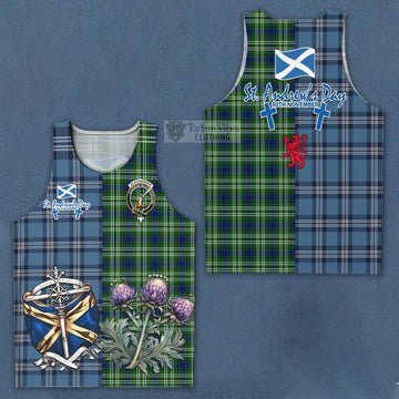 Blackadder Tartan Men's Tank Top Happy St. Andrew's Day Half Tartan Style Men - Tartan Vibes Clothing