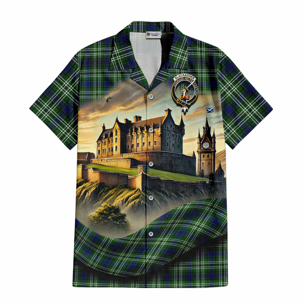 Blackadder Tartan Family Crest Hawaiian Shirt with Scottish Ancient Castle Style Kid - Tartan Vibes Clothing