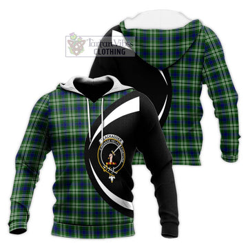 Blackadder Tartan Knitted Hoodie with Family Crest Circle Style Unisex Knitted Pullover Hoodie - Tartan Vibes Clothing