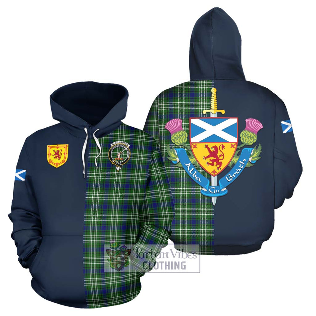Blackadder Tartan Hoodie Alba with Scottish Lion Royal Arm Half Style Zip Hoodie - Tartan Vibes Clothing