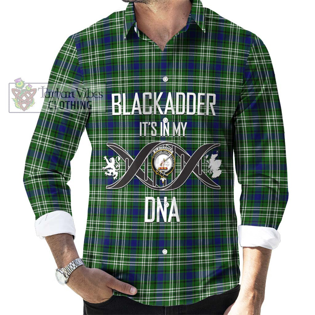 Blackadder Tartan Long Sleeve Button Shirt with Family Crest DNA In Me Style Men's Shirt S - Tartanvibesclothing Shop