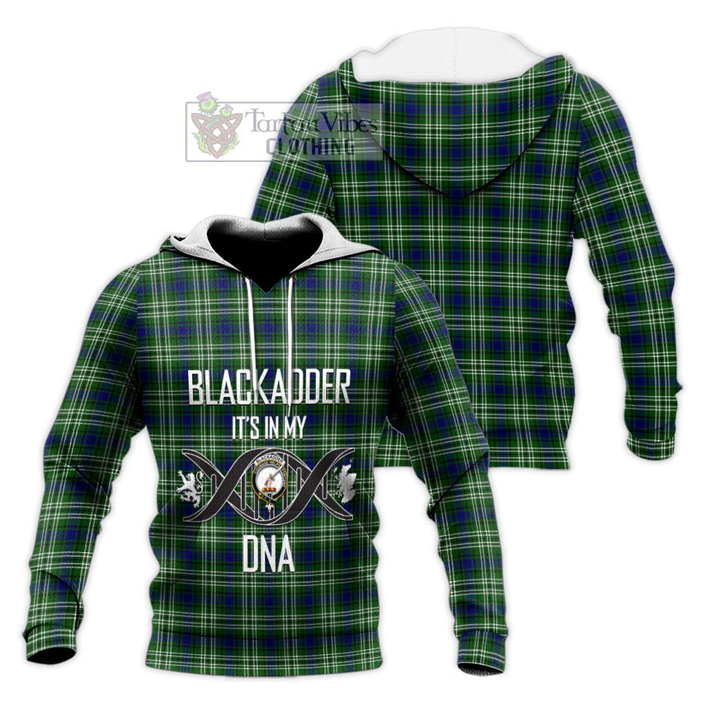 Blackadder Tartan Knitted Hoodie with Family Crest DNA In Me Style Unisex Knitted Pullover Hoodie - Tartan Vibes Clothing