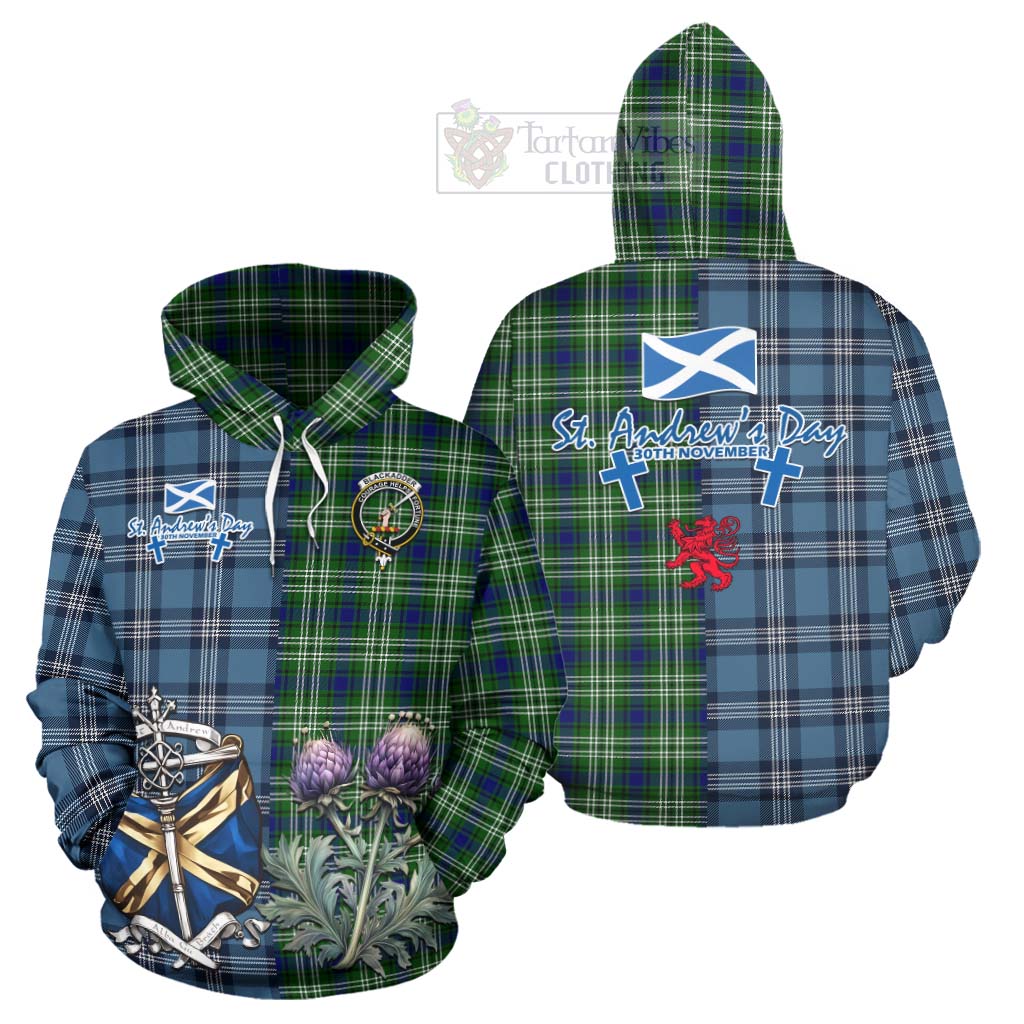 Blackadder Tartan Hoodie Happy St. Andrew's Day Half Tartan Style Zip Hoodie - Tartan Vibes Clothing