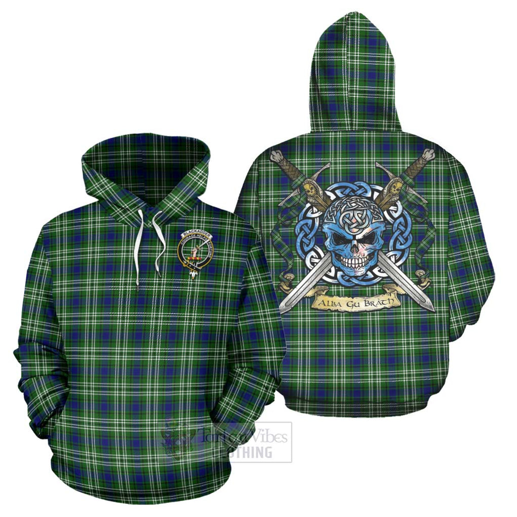 Blackadder Tartan Hoodie with Family Crest Celtic Skull Style Zip Hoodie - Tartan Vibes Clothing