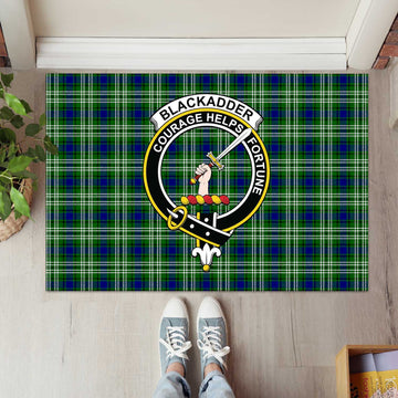 Blackadder Tartan Door Mat with Family Crest - Tartanvibesclothing