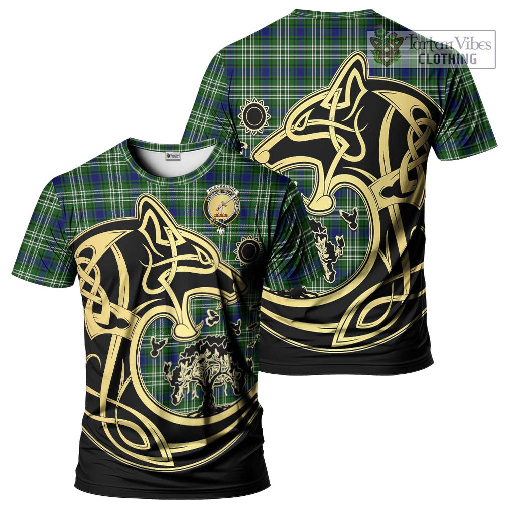 Blackadder Tartan T-Shirt with Family Crest Celtic Wolf Style Kid's Shirt - Tartan Vibes Clothing