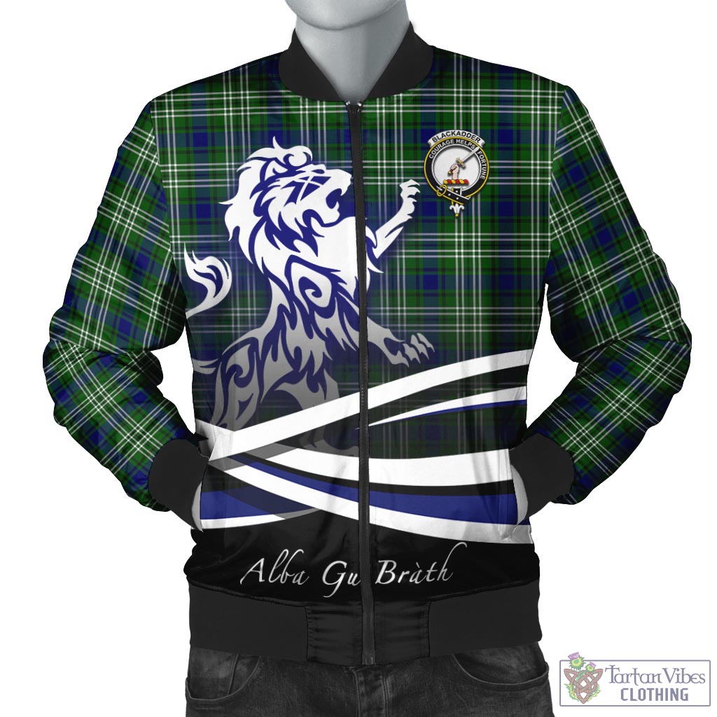 Blackadder Tartan Bomber Jacket with Alba Gu Brath Regal Lion Emblem Unisex - Tartan Vibes Clothing