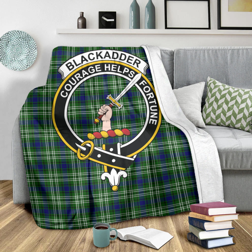 Blackadder Tartan Blanket with Family Crest X-Large 59 x 79 inches 150 x 200 cm - Tartan Vibes Clothing