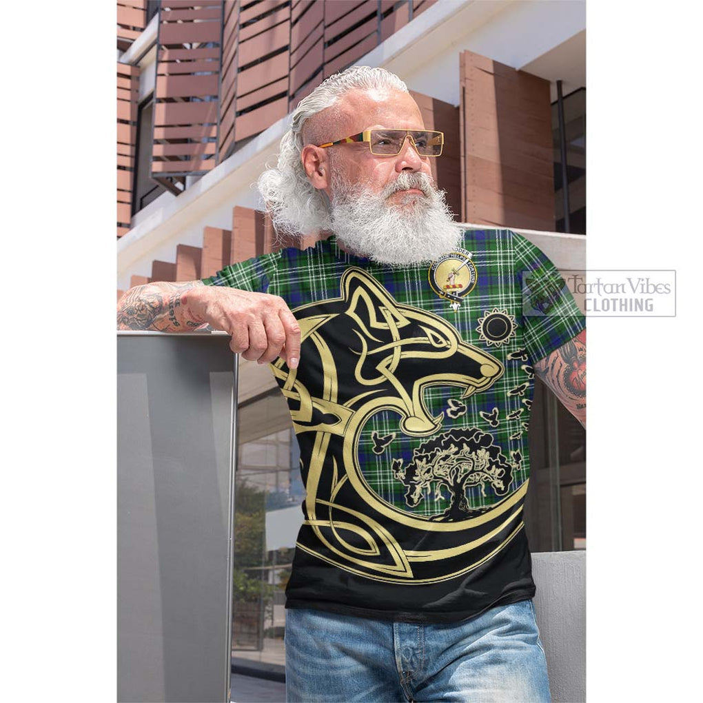 Blackadder Tartan Cotton T-shirt with Family Crest Celtic Wolf Style Men's Shirt - Tartan Vibes Clothing