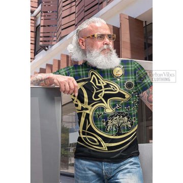 Blackadder Tartan Cotton T-shirt with Family Crest Celtic Wolf Style Men's Shirt - Tartan Vibes Clothing