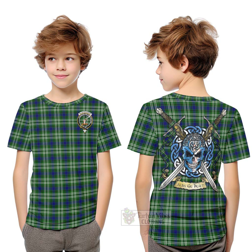 Blackadder Tartan Kid T-Shirt with Family Crest Celtic Skull Style Youth XL Size14 - Tartan Vibes Clothing