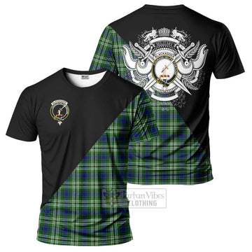 Blackadder Tartan T-Shirt with Family Crest and Military Logo Style