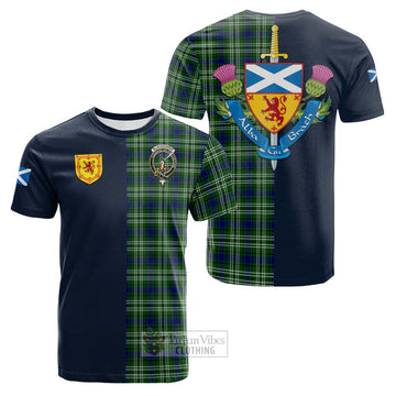 Blackadder Tartan Cotton T-shirt Alba with Scottish Lion Royal Arm Half Style Kid's Shirt - Tartan Vibes Clothing