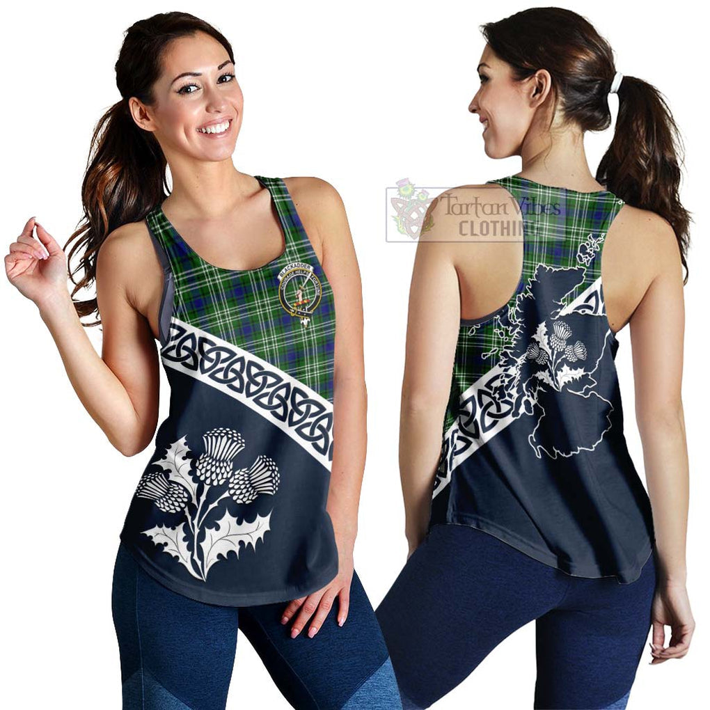 Blackadder Tartan Women's Racerback Tanks Featuring Thistle and Scotland Map 4XL - Tartan Vibes Clothing
