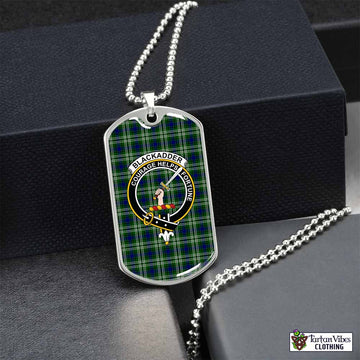 Tartan Vibes Clothing Blackadder Tartan Dog Tag Necklace with Family Crest