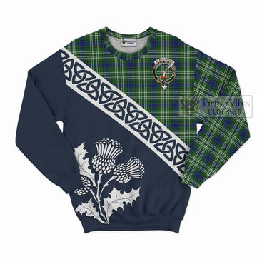 Blackadder Tartan Sweatshirt Featuring Thistle and Scotland Map Unisex - Tartan Vibes Clothing