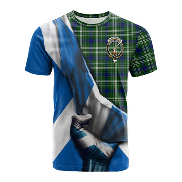 Blackadder Tartan Cotton T-shirt with Family Crest Scotland Patriotic Style Kid's Shirt - Tartan Vibes Clothing