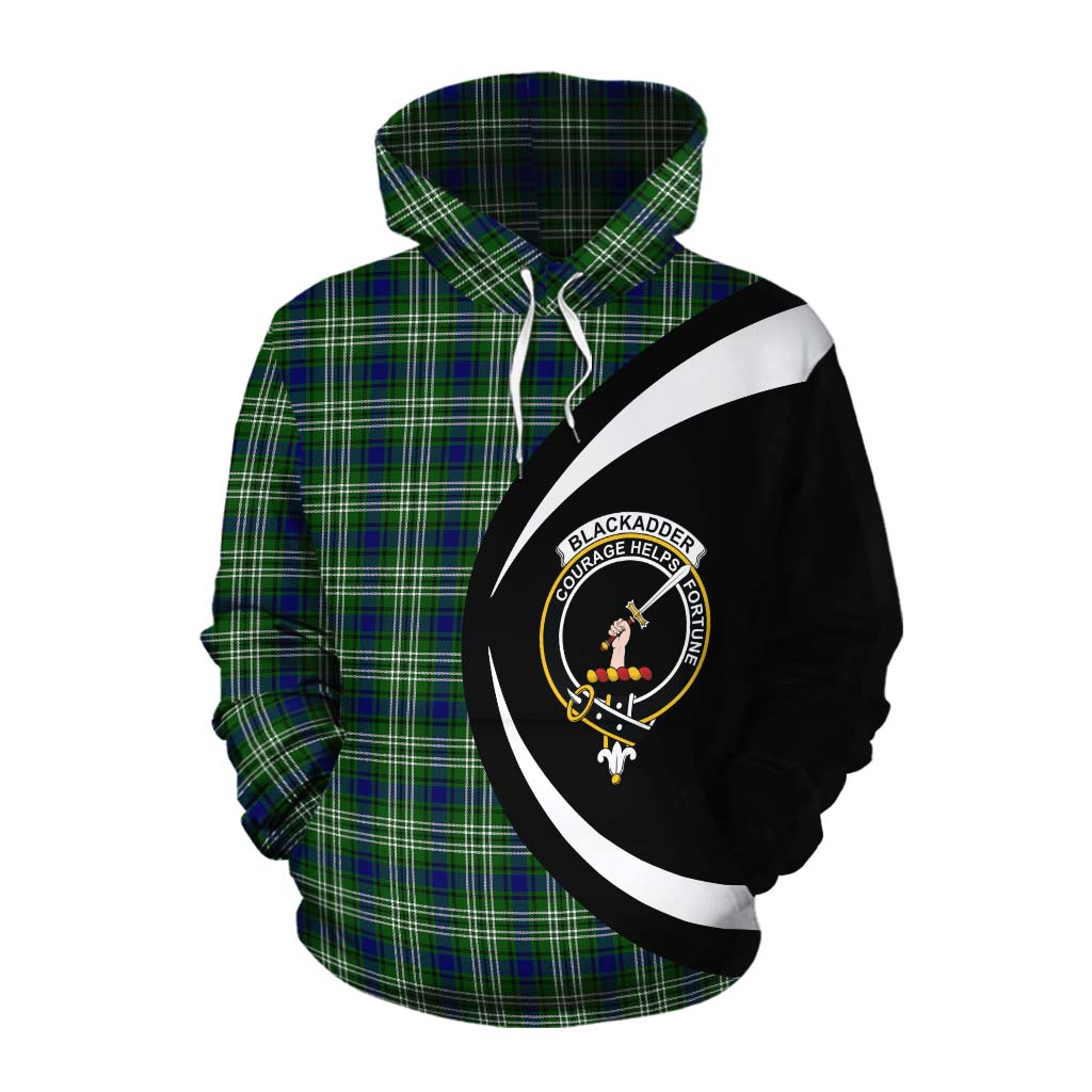 Blackadder Tartan Cotton Hoodie with Family Crest Circle Style Pullover Hoodie XS - Tartan Vibes Clothing