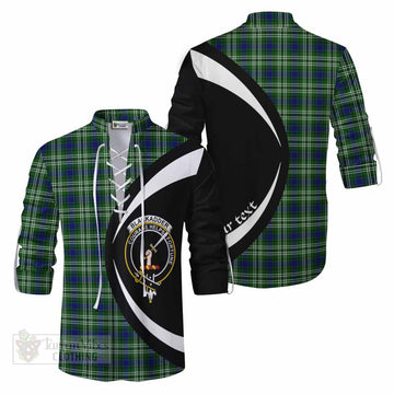 Blackadder Tartan Ghillie Kilt Shirt with Family Crest Circle Style Men - Tartan Vibes Clothing