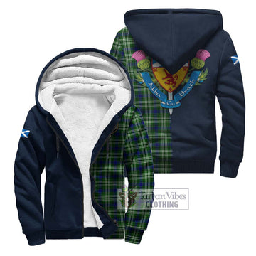 Blackadder Tartan Sherpa Hoodie Alba with Scottish Lion Royal Arm Half Style Unisex S - Tartan Vibes Clothing