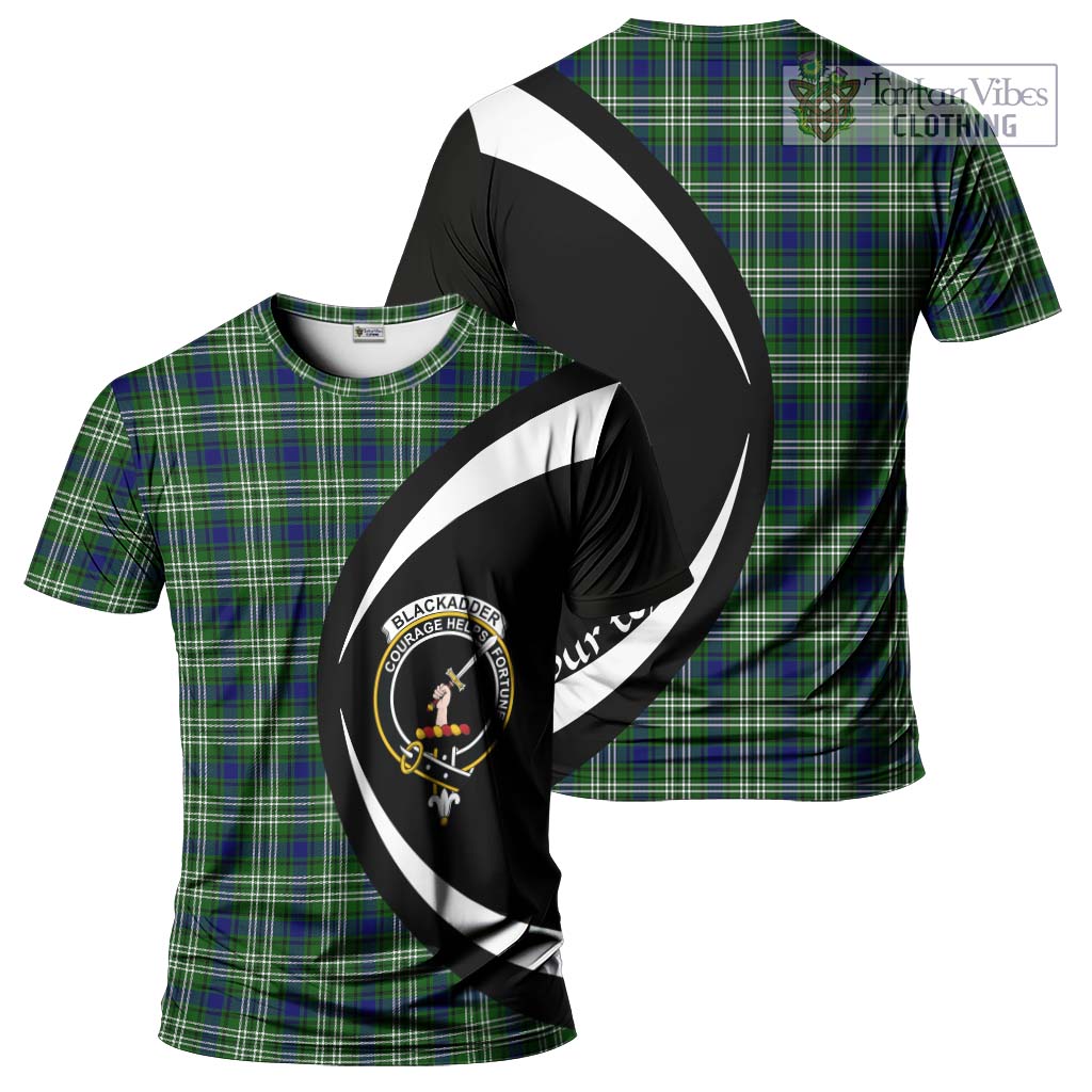 Tartan Vibes Clothing Blackadder Tartan T-Shirt with Family Crest Circle Style