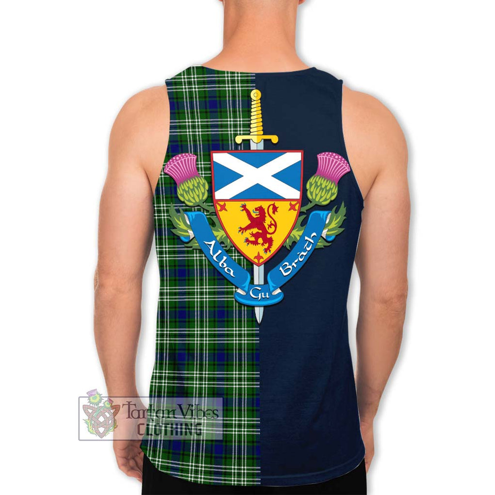 Blackadder Tartan Men's Tank Top Alba with Scottish Lion Royal Arm Half Style - Tartan Vibes Clothing