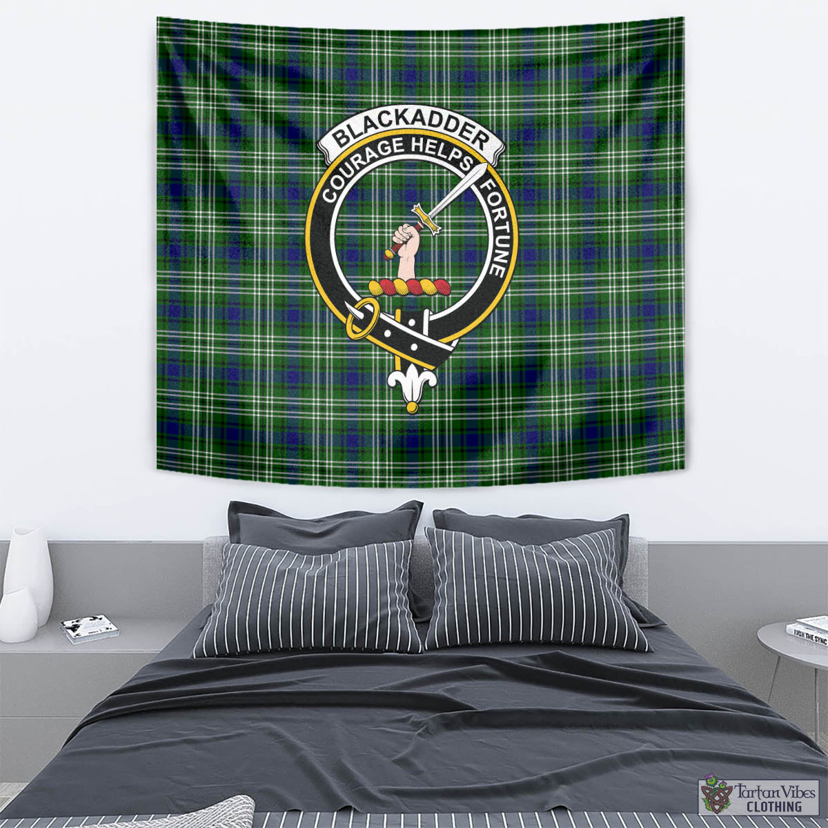 Blackadder Tartan Tapestry Wall Hanging and Home Decor for Room with Family Crest - Tartan Vibes Clothing