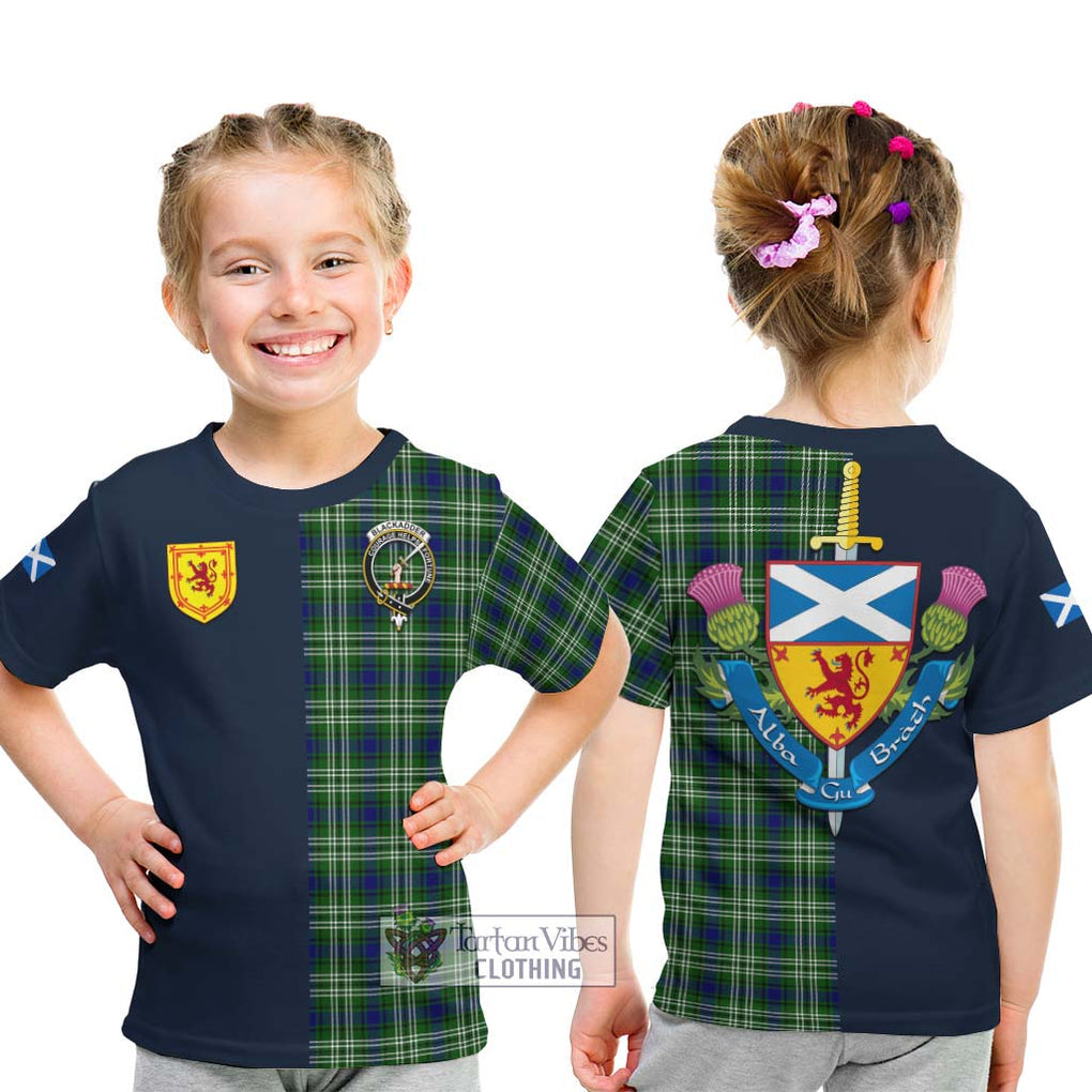 Blackadder Tartan Kid T-Shirt Alba with Scottish Lion Royal Arm Half Style - Tartan Vibes Clothing