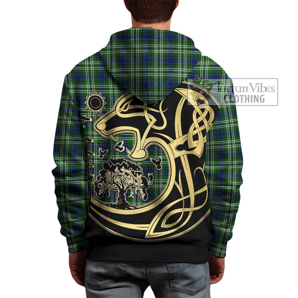 Blackadder Tartan Hoodie with Family Crest Celtic Wolf Style - Tartan Vibes Clothing