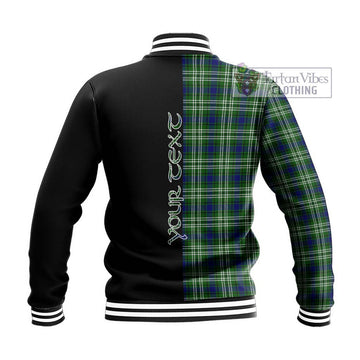 Blackadder Tartan Baseball Jacket with Family Crest and Half Of Me Style - Tartan Vibes Clothing