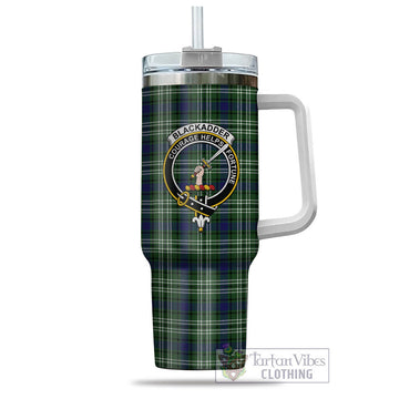 Blackadder Tartan Tumbler with Handle with Family Crest - Tartan Vibes Clothing