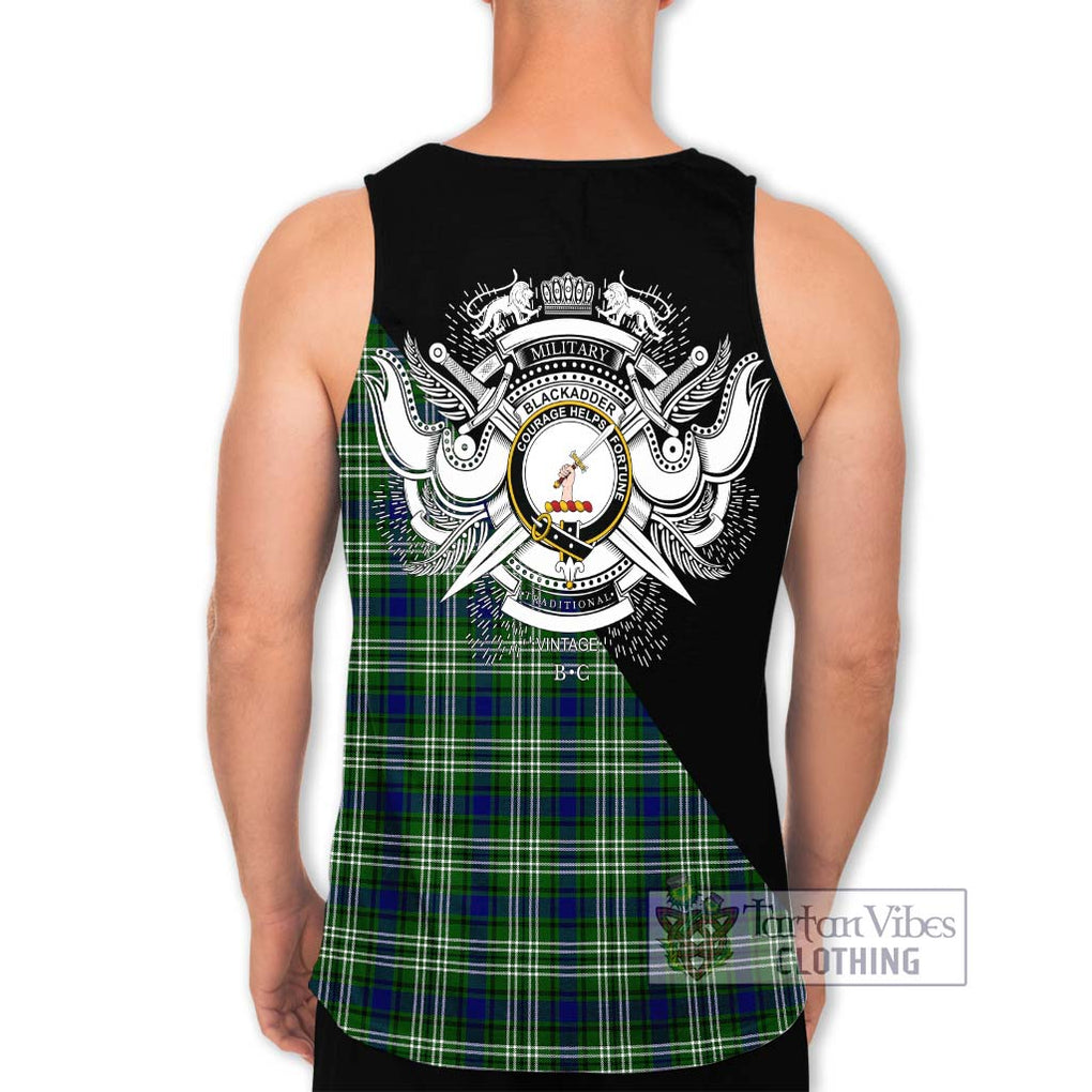 Blackadder Tartan Men's Tank Top with Family Crest and Military Logo Style - Tartan Vibes Clothing