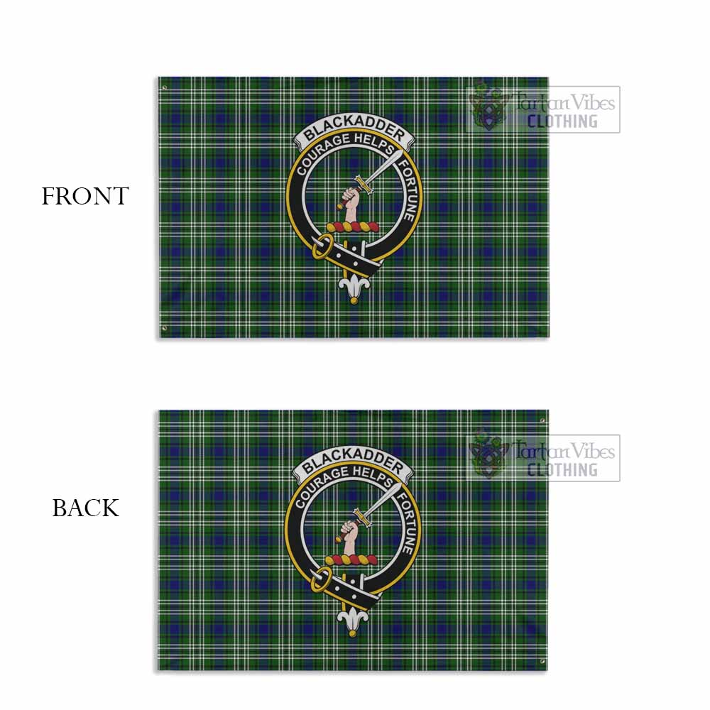 Tartan Vibes Clothing Blackadder Tartan House Flag with Family Crest